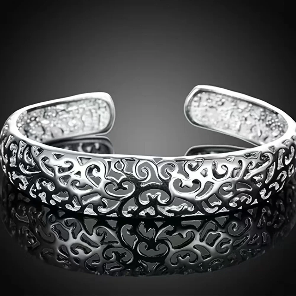 Hollow Out Open Bangle - Picture 1 of 4